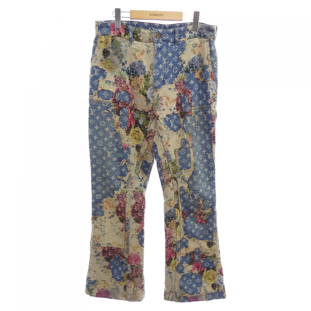 Louis Vuitton Destroyed Carpenter Bell Bottom Denim Jeans