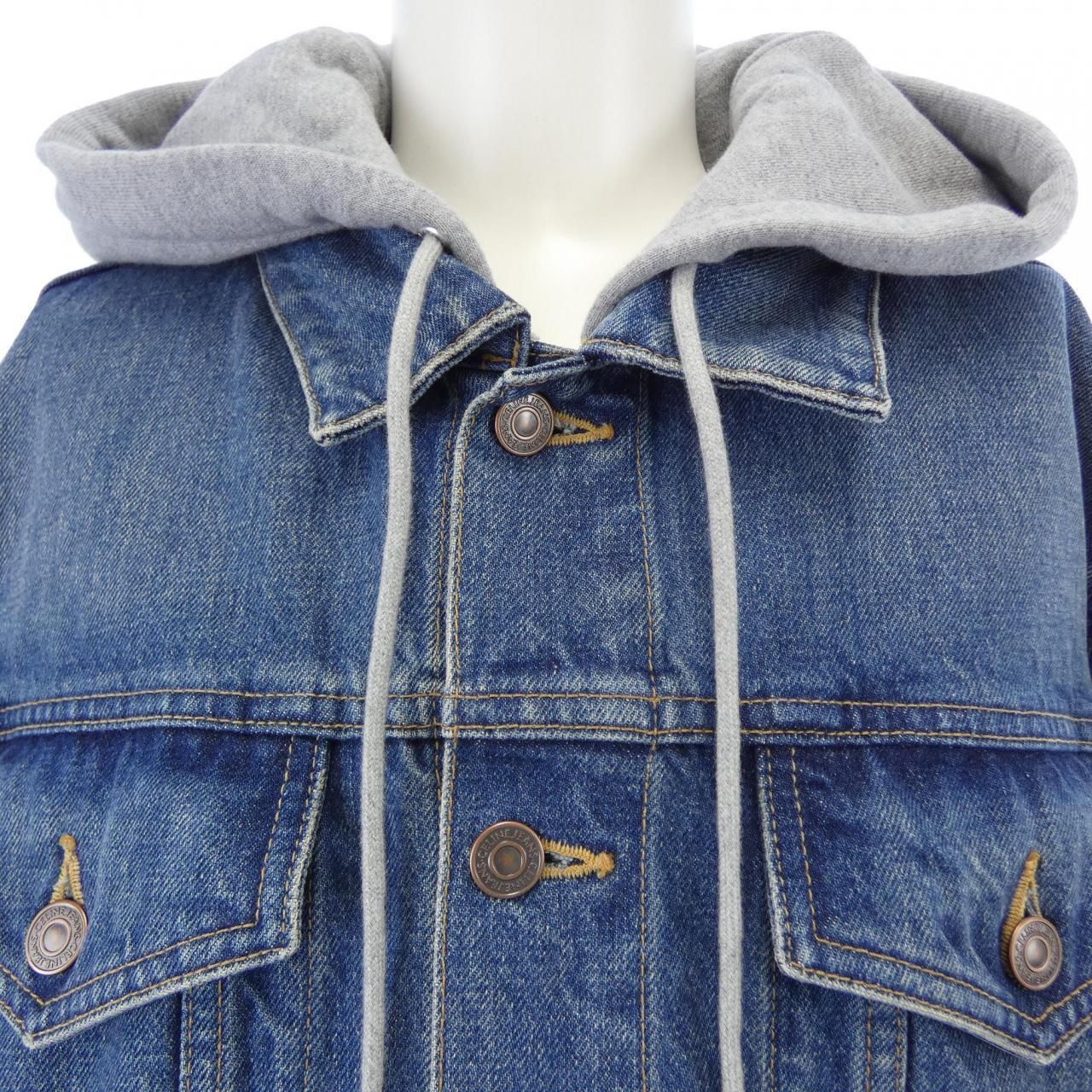 Celine Hooded Trucker Jacket Denim — view 5