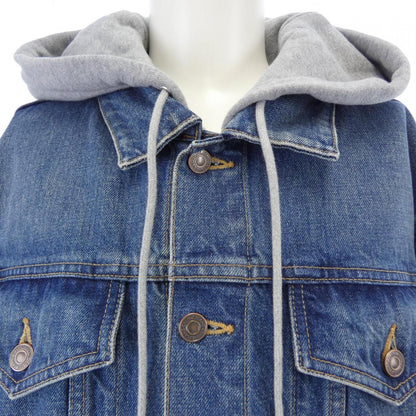 Celine Hooded Trucker Jacket Denim — view 5