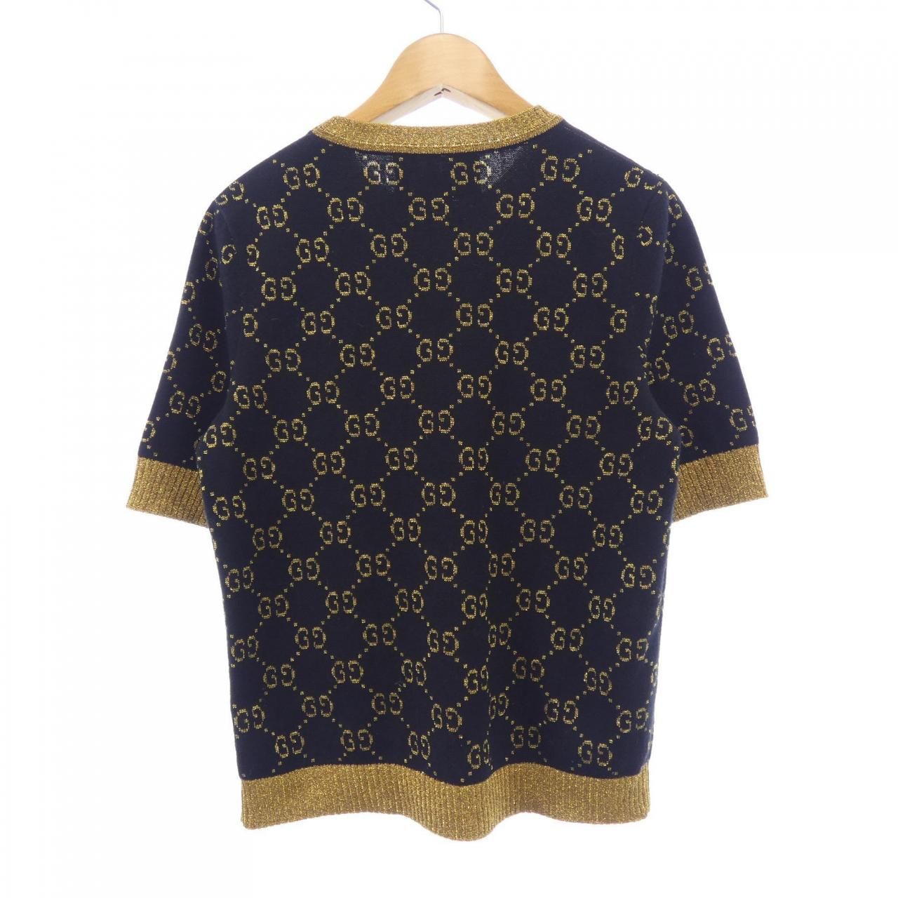 Gucci GG Cotton Lame Fabric Top Knit Sweater — view 2