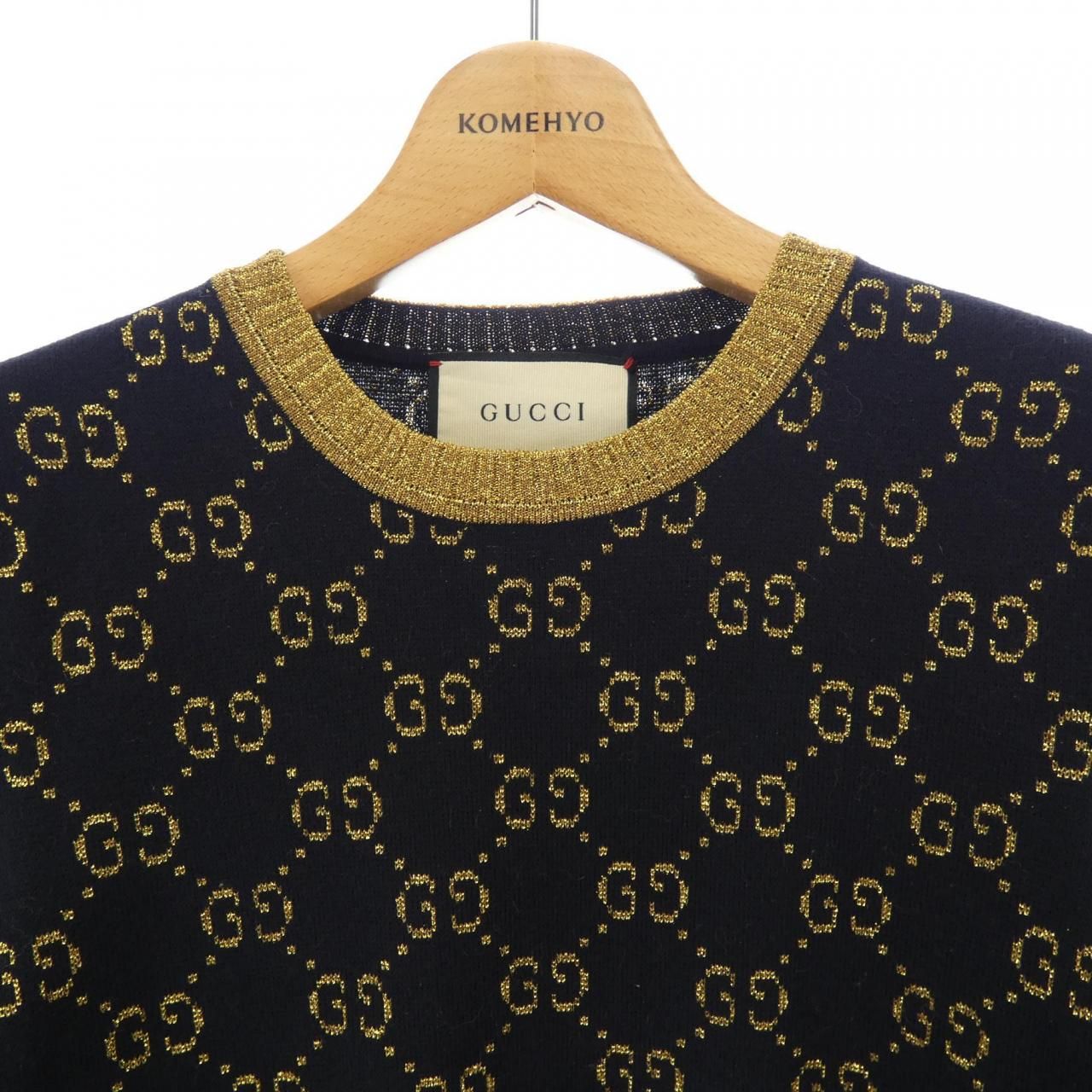 Gucci GG Cotton Lame Fabric Top Knit Sweater — view 5