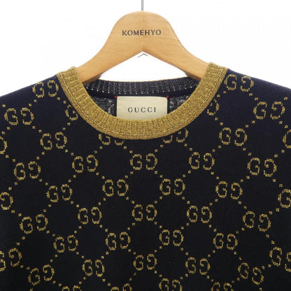 Gucci GG Cotton Lame Fabric Top Knit Sweater — view 5