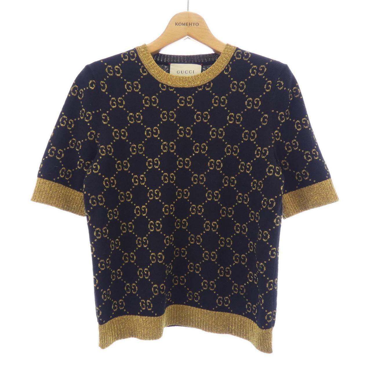 Gucci GG Cotton Lame Fabric Top Knit Sweater