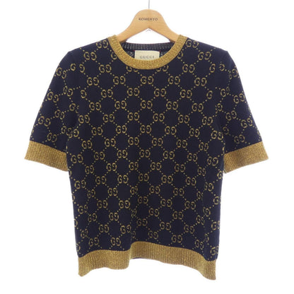 Gucci GG Cotton Lame Fabric Top Knit Sweater