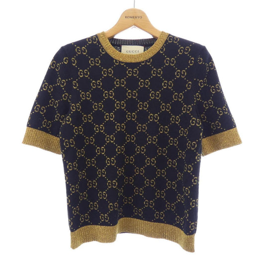 Gucci GG Cotton Lame Fabric Top Knit Sweater