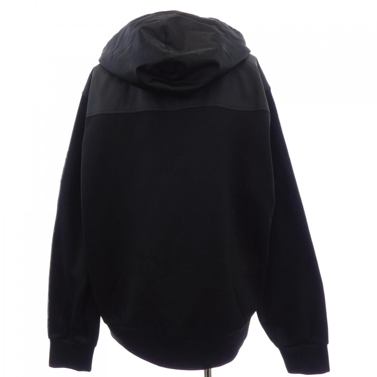 Prada Cotton Fleece Re-Nylon Hoodie Triangle Logo — view 2