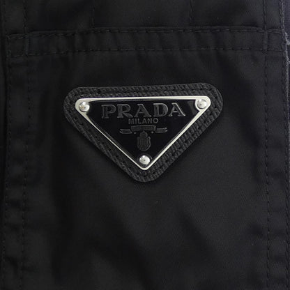 Prada Cotton Fleece Re-Nylon Hoodie Triangle Logo — view 7