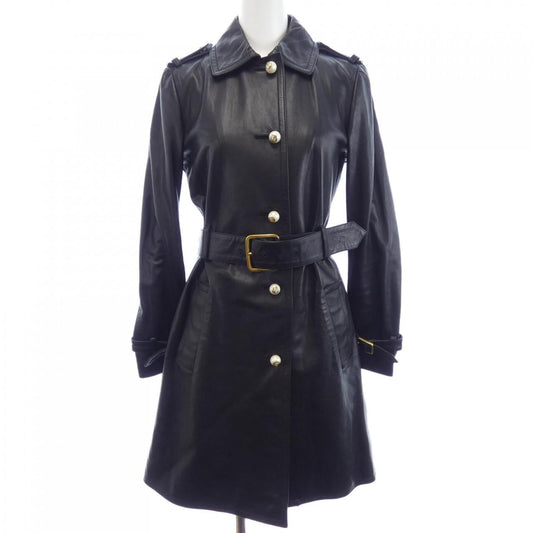Gucci Leather Coat Black