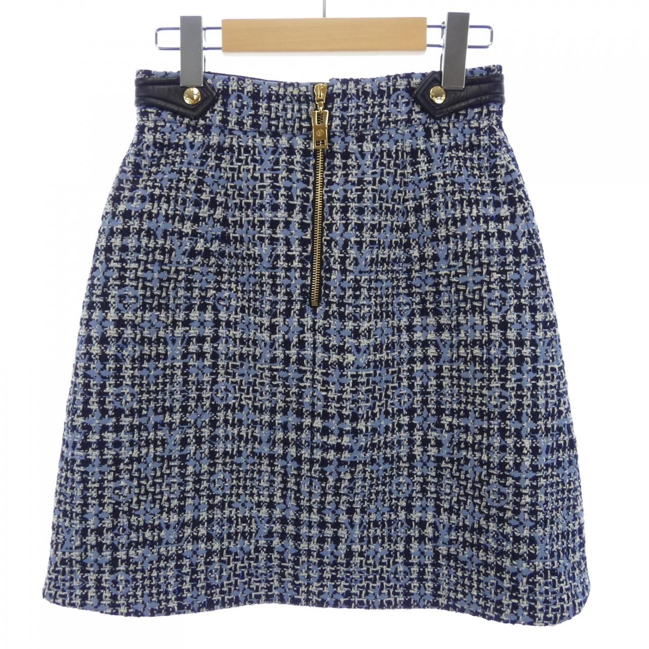 Louis Vuitton Leather Accent Monogram Skirt — view 2