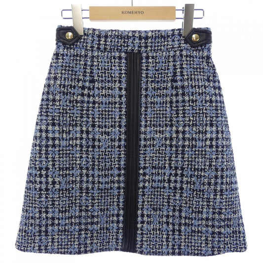 Louis Vuitton Leather Accent Monogram Skirt