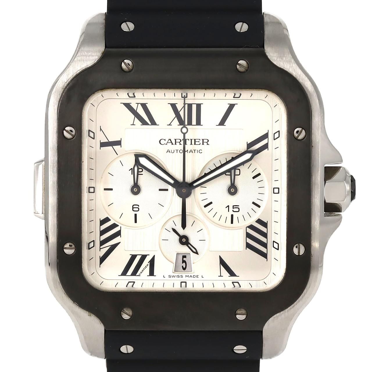Cartier Santos Chronograph XL SS Automatic Winding Watch
