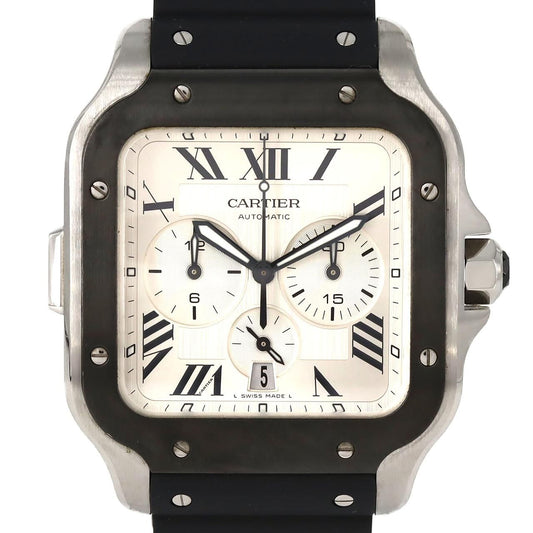 Cartier Santos Chronograph XL SS Automatic Winding Watch