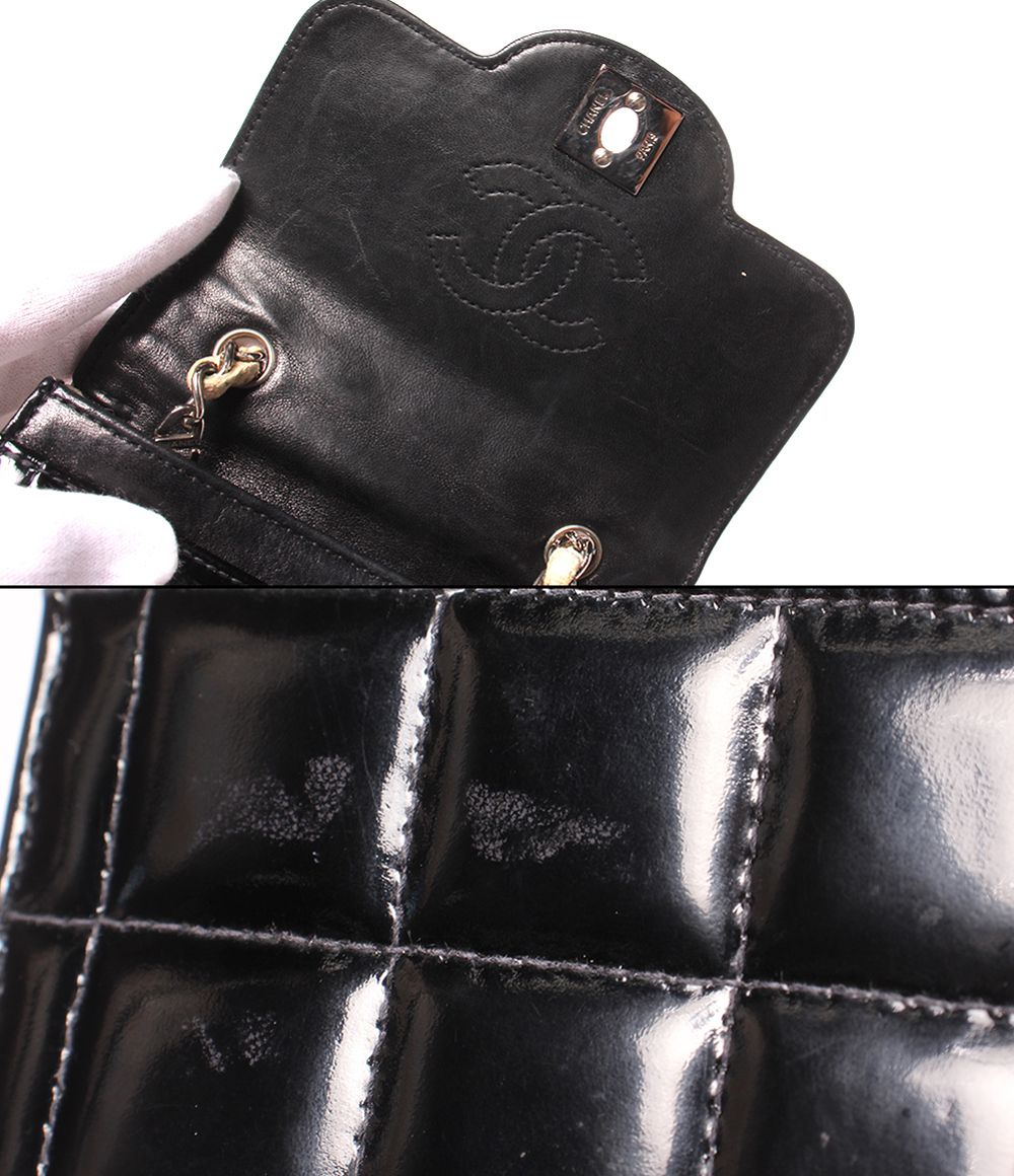 Chanel Chain Shoulder Bag Crossbody Bicolor Silver Chocolate — view 7