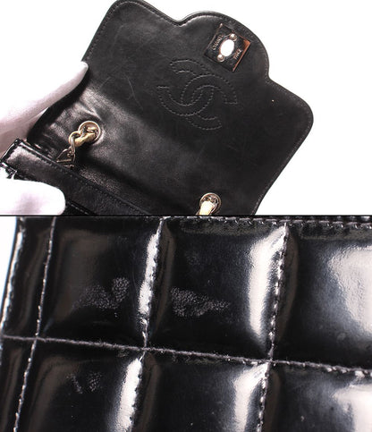 Chanel Chain Shoulder Bag Crossbody Bicolor Silver Chocolate — view 7