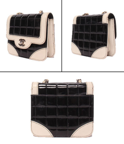 Chanel Chain Shoulder Bag Crossbody Bicolor Silver Chocolate — view 2