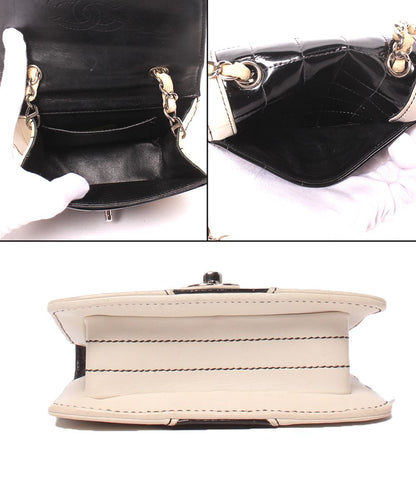 Chanel Chain Shoulder Bag Crossbody Bicolor Silver Chocolate — view 3