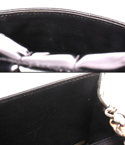 Chanel Chain Shoulder Bag Crossbody Bicolor Silver Chocolate — view 6