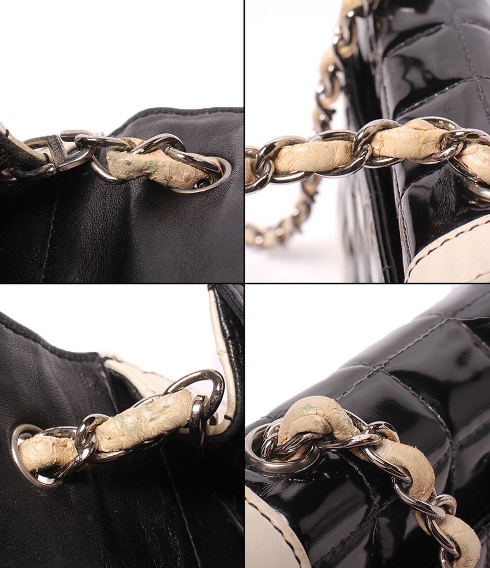 Chanel Chain Shoulder Bag Crossbody Bicolor Silver Chocolate — view 8