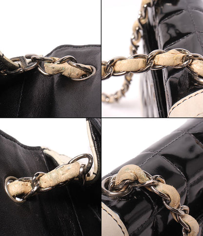 Chanel Chain Shoulder Bag Crossbody Bicolor Silver Chocolate — view 8
