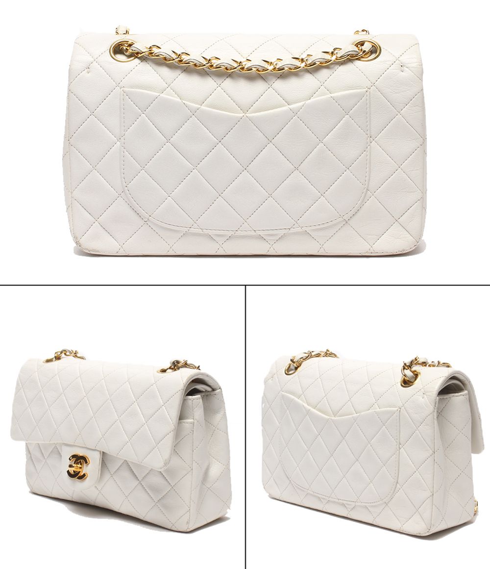 Chanel Chain Shoulder Bag Crossbody Gold Quilted Double Flap — view 2