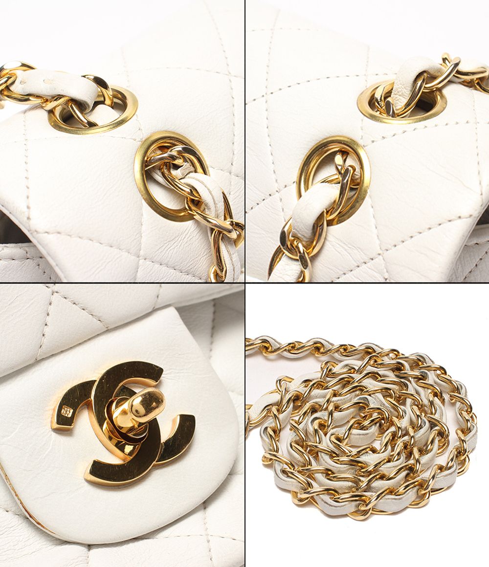 Chanel Chain Shoulder Bag Crossbody Gold Quilted Double Flap — view 9