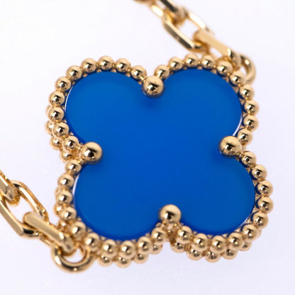Van Cleef & Arpels Vintage Alhambra 5 Motif 18k Blue Agete Bracelet — view 2