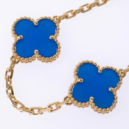 Van Cleef & Arpels Vintage Alhambra 10 Motifs 18k Yellow Gold Blue Agete — view 2
