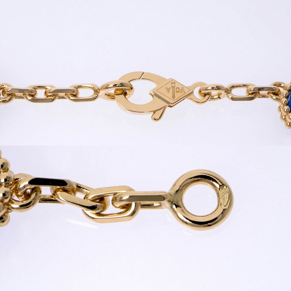 Van Cleef & Arpels Vintage Alhambra 10 Motifs 18k Yellow Gold Blue Agete — view 7