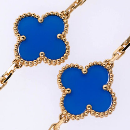 Van Cleef & Arpels Vintage Alhambra 10 Motifs 18k Yellow Gold Blue Agete — view 4