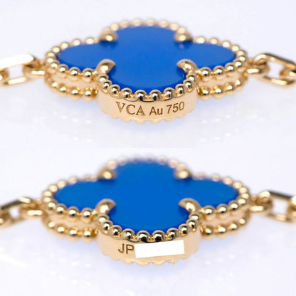 Van Cleef & Arpels Vintage Alhambra 10 Motifs 18k Yellow Gold Blue Agete — view 8