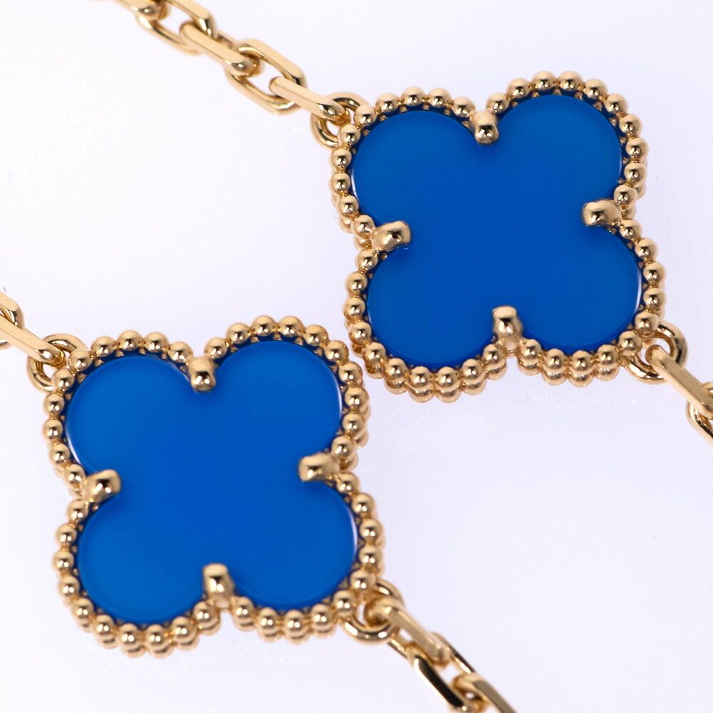 Van Cleef & Arpels Vintage Alhambra 10 Motifs 18k Yellow Gold Blue Agete — view 5