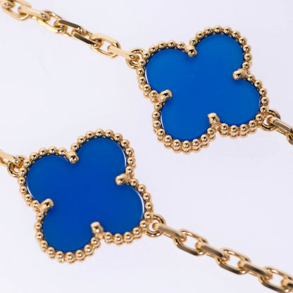 Van Cleef & Arpels Vintage Alhambra 10 Motifs 18k Yellow Gold Blue Agete — view 3