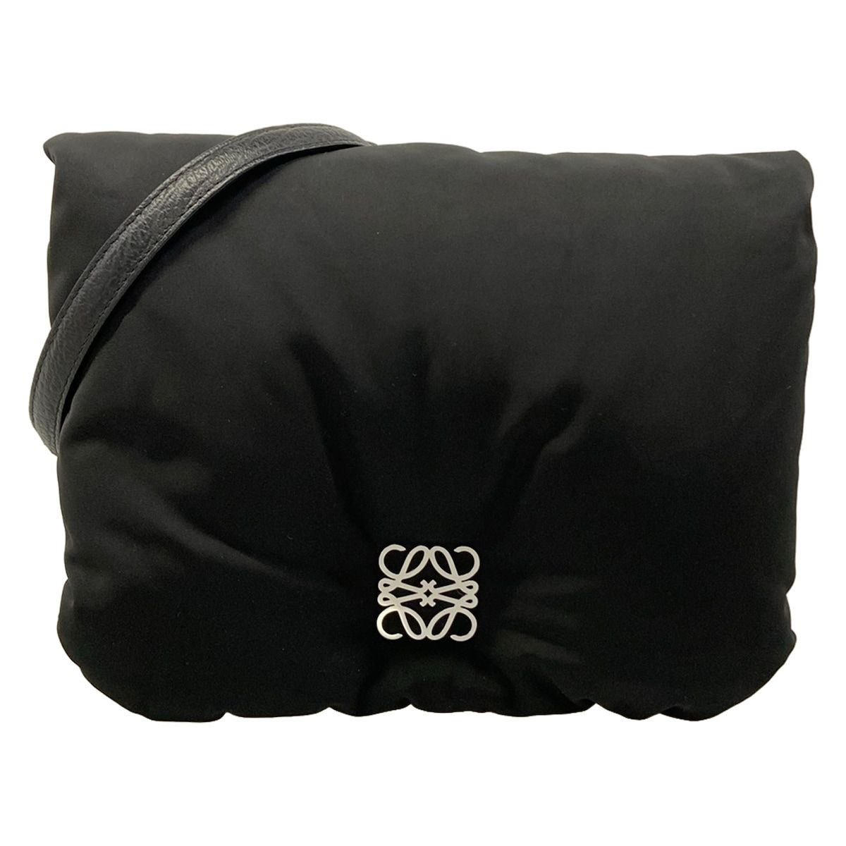 Loewe Shoulder Bag Goya Puffer Messenger Black Strap External
