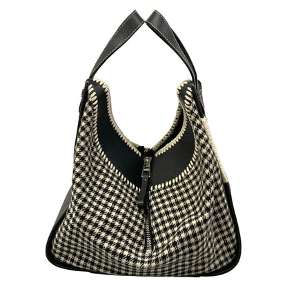 Loewe Handbag Hammock Tweed Small Black White Gingham Check Wool — view 2