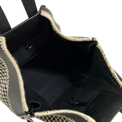 Loewe Handbag Hammock Tweed Small Black White Gingham Check Wool — view 7
