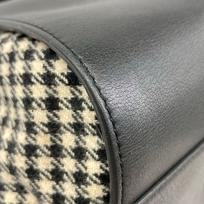 Loewe Handbag Hammock Tweed Small Black White Gingham Check Wool — view 6