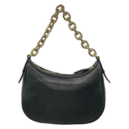Gucci Handbag GG Emblem Small Black Chain Strap Leather — view 3