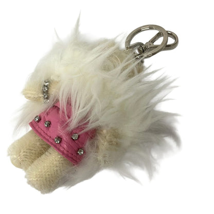 Prada Key Holder Ivory Pink Clear Bear Rhinestone — view 2