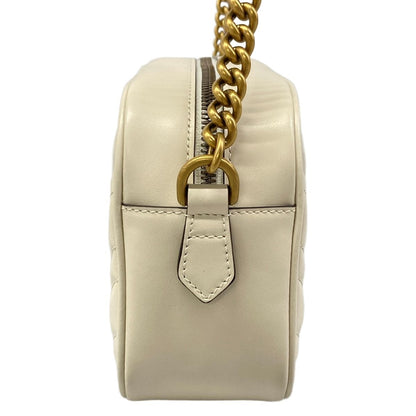 Gucci Shoulder Bag GG Marmont White Gold Leather — view 4