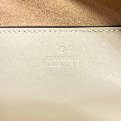 Gucci Shoulder Bag GG Marmont White Gold Leather — view 9