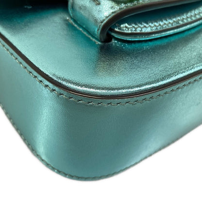 Gucci Shoulder Bag Horsebit Metallic Blue Chain Mini Leather — view 6