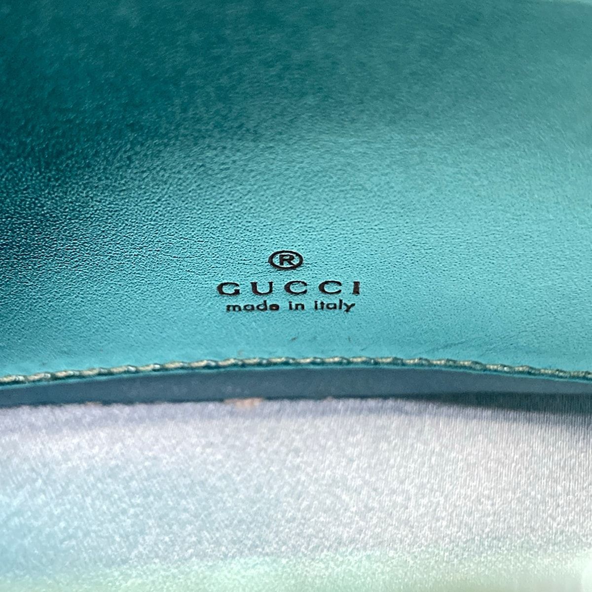Gucci Shoulder Bag Horsebit Metallic Blue Chain Mini Leather — view 9