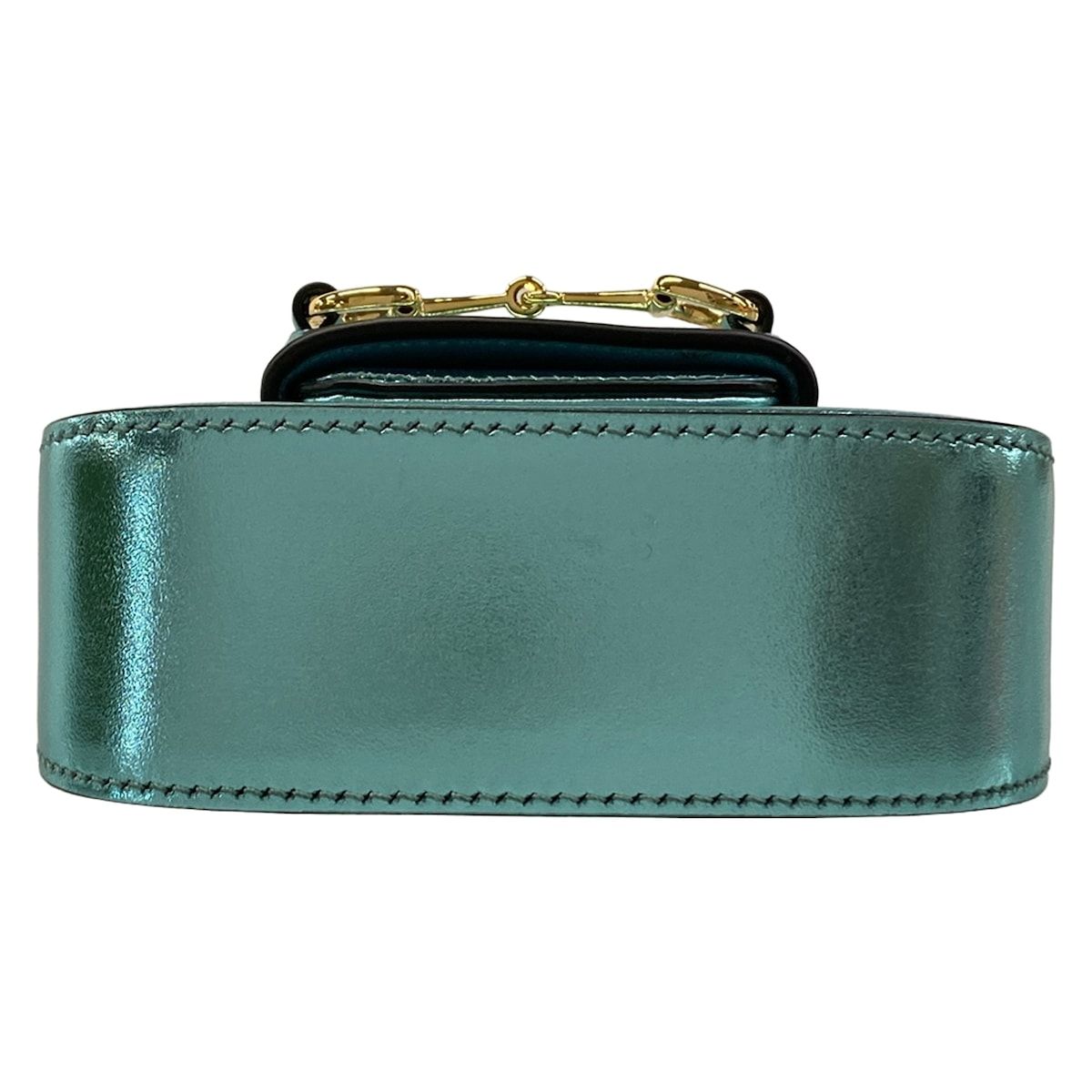 Gucci Shoulder Bag Horsebit Metallic Blue Chain Mini Leather — view 5