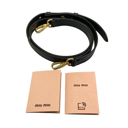 Miu Miu Handbag Peni Black Gold Leather — view 8