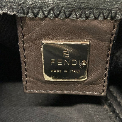 Fendi Shoulder Bag Mamma Bucket Dark Gray Cotton Leather — view 9