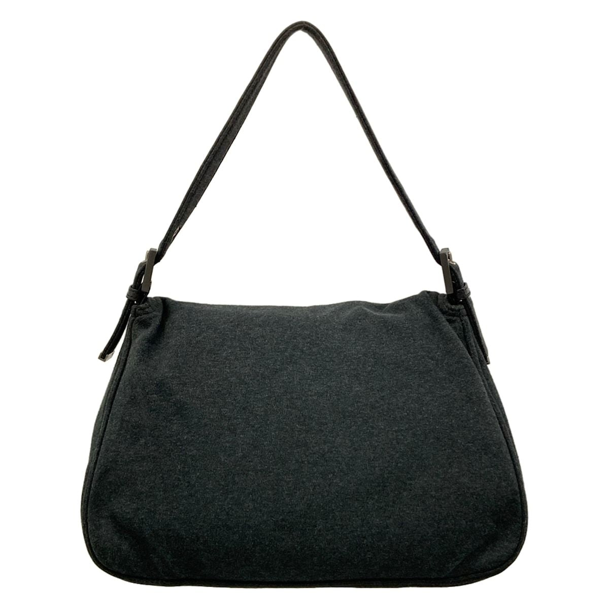 Fendi Shoulder Bag Mamma Bucket Dark Gray Cotton Leather — view 3