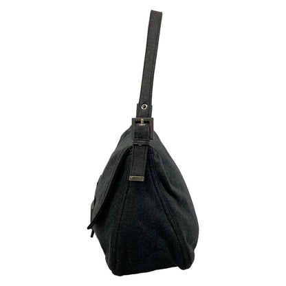 Fendi Shoulder Bag Mamma Bucket Dark Gray Cotton Leather — view 4
