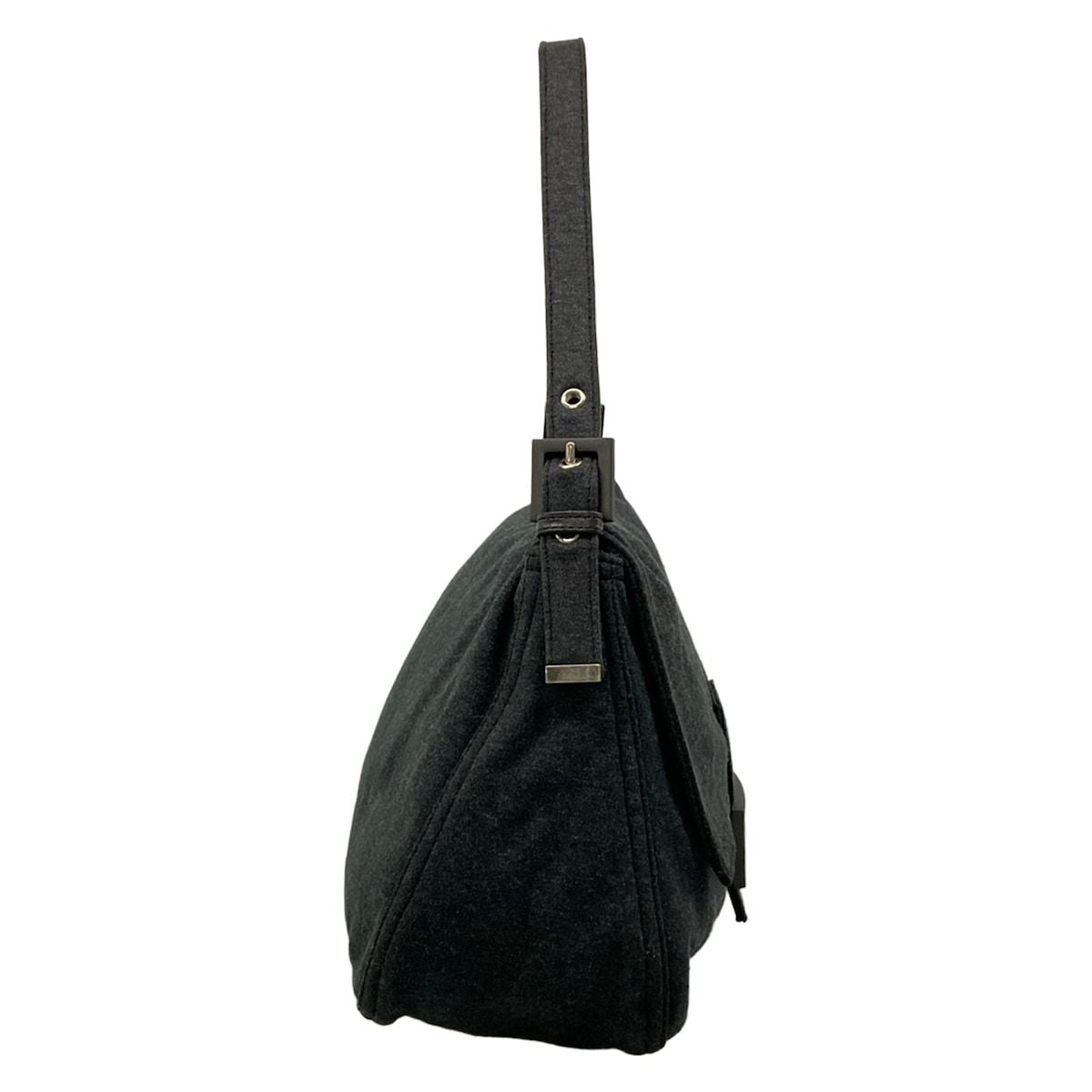 Fendi Shoulder Bag Mamma Bucket Dark Gray Cotton Leather — view 2