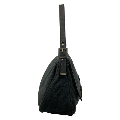 Fendi Shoulder Bag Mamma Bucket Dark Gray Cotton Leather — view 2