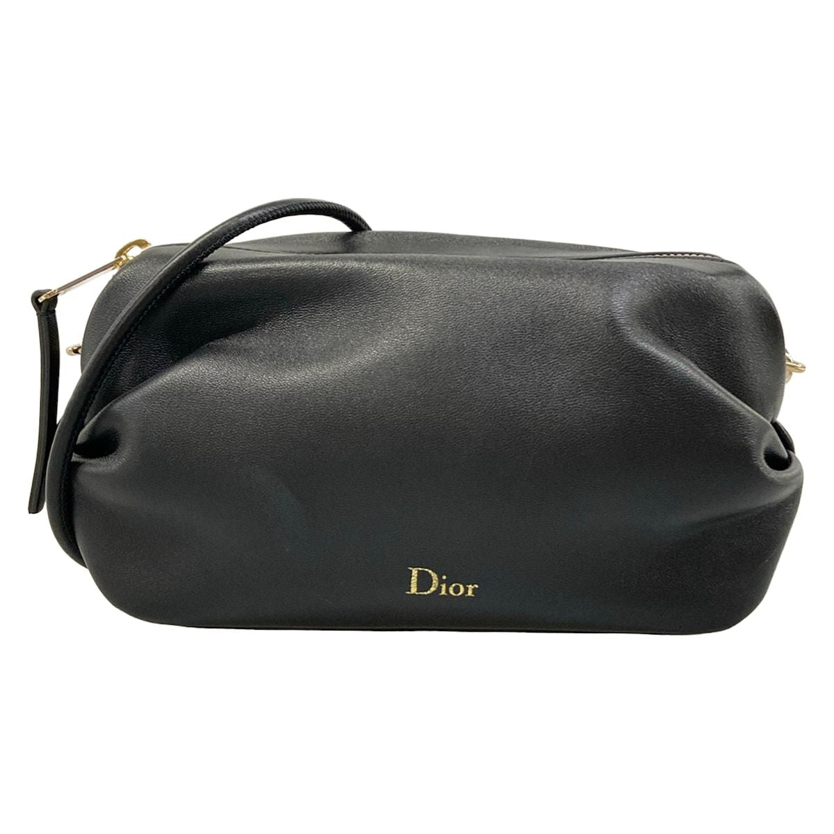 Dior Shoulder Bag Bow Pouch Black Lambskin